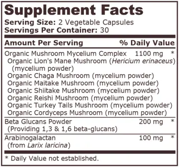 Pure Nutrition MUSHROOM COMPLEX Гъби Комплекс - 60 веге капсули, 30 дози