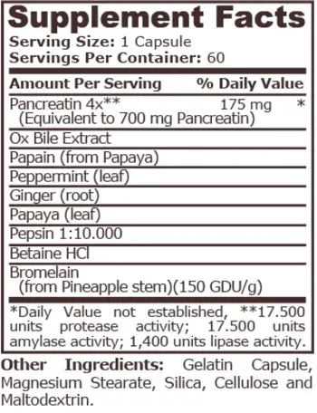 Pure Nutrition OPTI DIGEST Ензимна Смес - 60 капсули, 60 дози