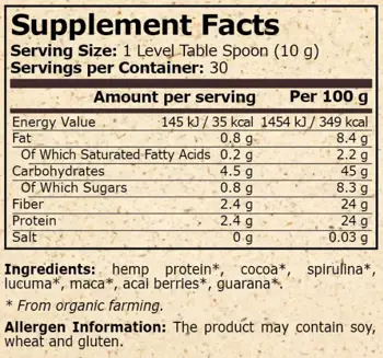 Pure Nutrition ORGANIC SPORT MIX Веган Микс от Супер Храни - 300 грама, 30 дози