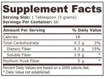 Pure Nutrition PSYLLIUM HUSKS Псилиум - 300 грама, 60 дози