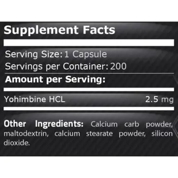 Pure Nutrition PURE YOHIMBINE 2.5 мг Йохимбин - 50 капсули, 50 дози