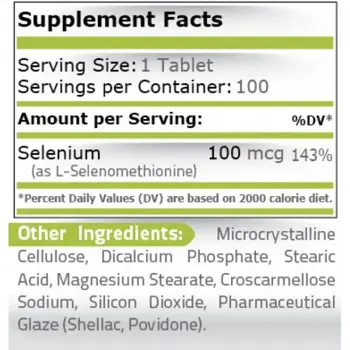 Pure Nutrition Selenium Селен 100 мкг - 100 таблетки, 100 дози