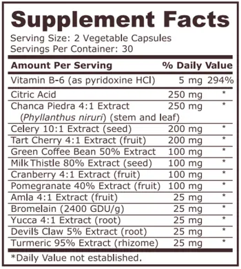 Pure Nutrition URIC ACID FORMULA Формула в Подкрепа на Уринарния Тракт и Пикочните Пътища - 60 капсули, 30 дози
