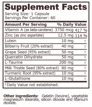 Pure Nutrition VISION SUPPORT Формула за Поддържане на Здравето на Зрението - 60 капсули, 60 дози