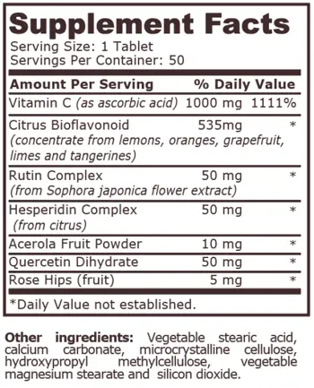 Pure Nutrition VITAMIN C-1000 COMPLEX Витамин C Комплекс - 50 таблетки, 50 дози