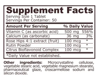 Pure Nutrition ВИТАМИН C-500 - 50 таблетки, 50 дози
