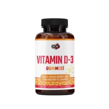 Pure Nutrition VITAMIN D-3 1000 IU PEACH, MIXED BERRY & STRAWBERRY Витамин D3  - 60 гумени бонбони, 60 дози