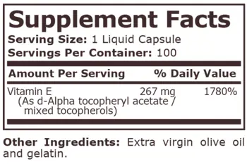 Pure Nutrition Витамин E 400 IU - 100 дражета, 100 дози