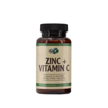Pure Nutrition ZINC + VITAMIN C ORANGE FLAVORED Витамин C + Цинк с Вкус на Портокал - 60 разтворими таблетки, 60 дози