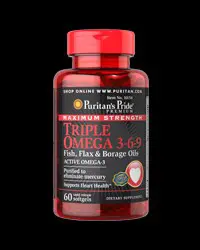Triple Omega 3-6-9 Fish, Flax & Borage Oils - 60 Гел капсули, 20 Дози