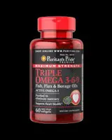 Triple Omega 3-6-9 Fish, Flax & Borage Oils - 60 Гел капсули, 20 Дози