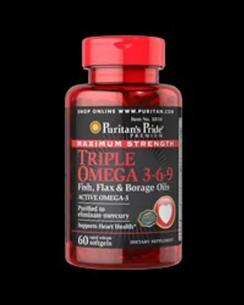 Triple Omega 3-6-9 Fish, Flax & Borage Oils - 60 Гел капсули, 20 Дози