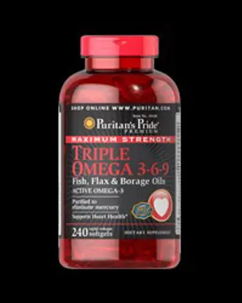 Triple Omega 3-6-9 Fish, Flax & Borage Oils - 240 Гел капсули, 80 Дози