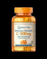 Chewable Vitamin C-500 mg with Rose Hips -  90 Дъвчащи таблетки, 90 Дози