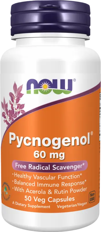 NOW Foods Pycnogenol 60 мг Пикногенол - 50 веге капсули, 50 дози