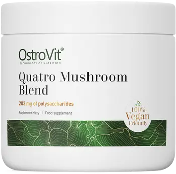 OstroVit Quatro Mushroom Blend Powder Мощна гъбена смес за енергия и фокус