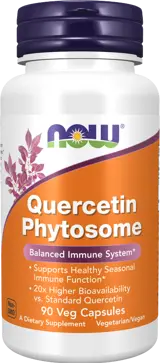 NOW Foods Quercetin Phytosome 250 мг Кверцетин - 90 веге капсули, 90 дози