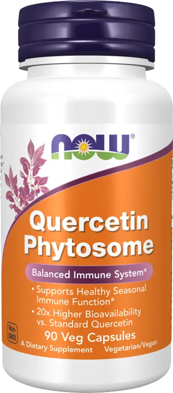 NOW Foods Quercetin Phytosome 250 мг Кверцетин - 90 веге капсули, 90 дози