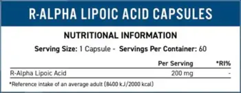 Алфа Липоева Киселина 200МГ/ R-ALA 200 mg | R-Alpha Lipoic Acid