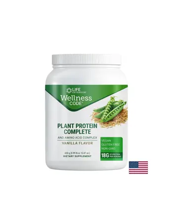 Life Extension Wellness Code Plant Protein Complete Vanilla Flavor Растителен протеин с Аминокиселини 450 g прах