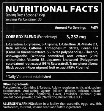 Core Champs RDX Shred Extreme Thermogenic Pre-Workout