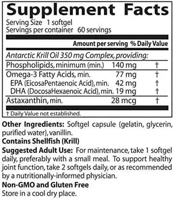 Doctor's Best Real Krill 350 mg Крилово масло от Антарктически крил