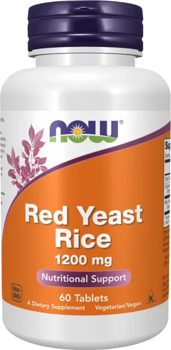 NOW Foods Red Yeast Rice 1200 мг Concentrated 10:1 Extract Червен Дрожден Ориз - 60 таблетки, 60 дози