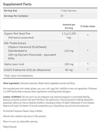 Red Yeast Rice 600 mg with CoQ10 30 mg