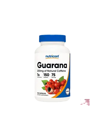 Nutricost Guarana 200 mg Естествен Кофеин - 150 капсули