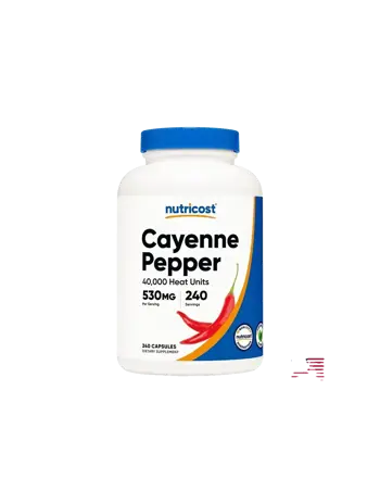 Nutricost Cayenne Pepper 530 мг Кайенски лют червен пипер за редукция на теглото х 240 капсули