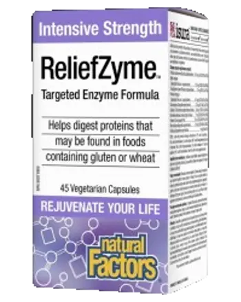 Natural Factors ReliefZyme Targeted Enzyme Formula Ензимна формула за храносмилане х 45 капсули