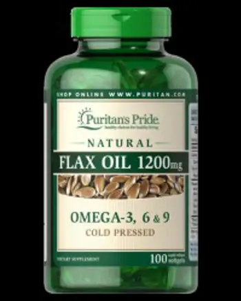 Puritan's Pride Natural Flax Oil 1200 mg - 100 Гел капсули, 100 Дози