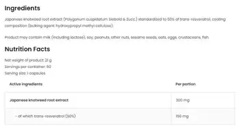 OstroVit Resveratrol 150 мг / Vege Ресвератрол - 60 капсули, 60 дози
