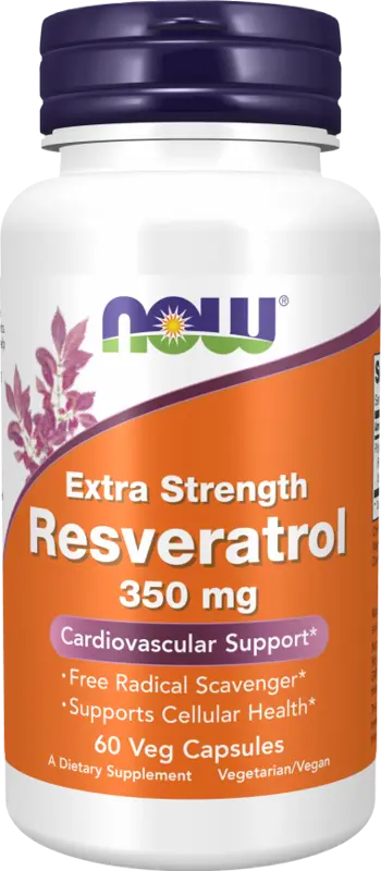 NOW Foods Resveratrol 350 мг Extra Strength Ресвератрол - 60 веге капсули, 60 дози