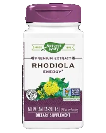 Nature's Way Rhodiola Rosea Energy 250 mg В подкрепа на енергията и адаптацията към стрес х 60 веган капсули