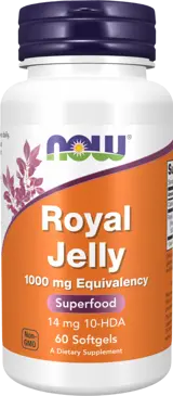 NOW Foods Royal Jelly 1000 мг Пчелно Млечице - 60 гел капсули, 60 дози