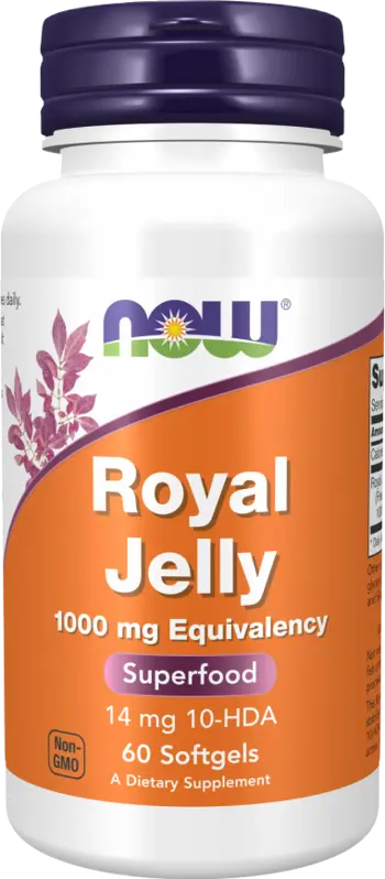 NOW Foods Royal Jelly 1000 мг Пчелно Млечице - 60 гел капсули, 60 дози