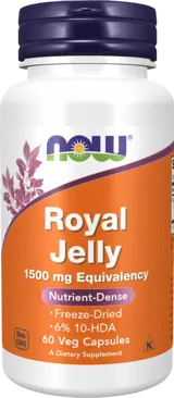 NOW Foods Royal Jelly 1500 мг Пчелно Млечице - 60 веге капсули, 60 дози