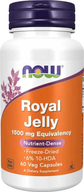 NOW Foods Royal Jelly 1500 мг Пчелно Млечице - 60 веге капсули, 60 дози