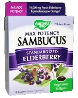 Nature's Way Sambucus Max Potency 250 mg Екстракт от черен бъз BioActives® х 18 Гел капсули
