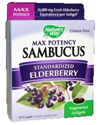 Nature's Way Sambucus Max Potency 250 mg Екстракт от черен бъз BioActives® х 18 Гел капсули