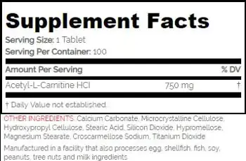 SAN Alcar Acetyl L-Carnitine 750 мг Ацетил L-Карнитин - 100 таблетки, 100 дози