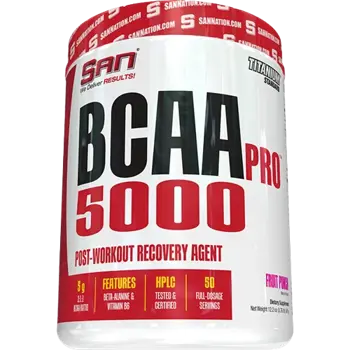 SAN BCAA Pro 5000 Aspartame Free Верижно Разклонени Аминокиселини (BCAA) - 345 грама, 50 дози