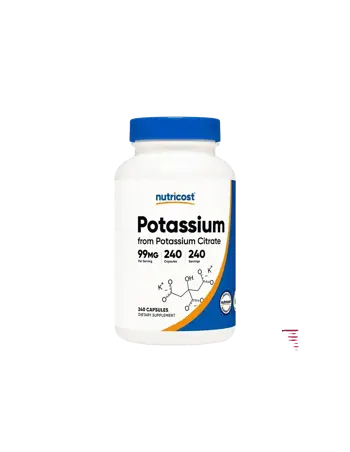 Nutricost Калиев цитрат 99 мг за сърдечно здраве и електролитен баланс х 240 капсули