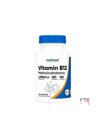 Nutricost Vitamin B12 Methylcobalamin Сърдечно-съдова система и клетъчна енергия 1000 µg х 120 капсули