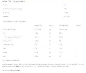 6PAK Nutrition Sauce Zero Gypsy Джипси Сос - 500 мл