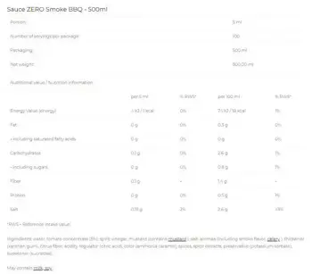6PAK Nutrition Sauce Zero Smoke BBQ Барбекю Сос - 500 мл