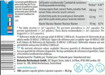 Bioherba Saw Palmetto Extract 350 mg За здрава простата и мъжко здраве