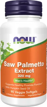 NOW Foods Saw Palmetto Extract with Pumpkin Seed Oil Екстракт от Сao Πaлмeтo + Macлo oт Tиĸвeнo Сeмe - 90 гел капсули, 90 дози