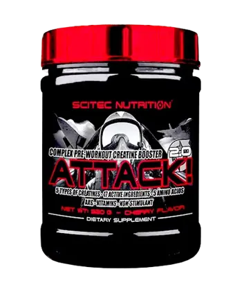 SCITEC Attack 2.0 Предтренировъчен Азотен Бустър - 320 грама, 32 дози